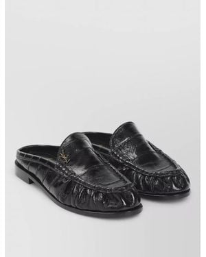 Saint Laurent Le Loafer 15 Backless Leather Mules - Black