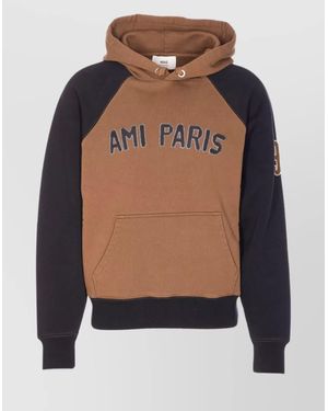 Ami Paris Hoodie With Kangaroo Pocket - Multicolor