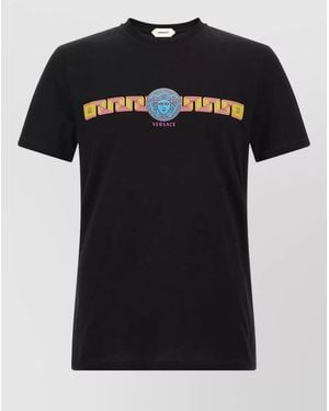 Versace Cotton Medusa Print T-Shirt - Black