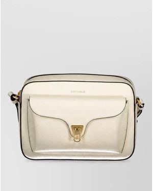 Coccinelle Leather Cross-Body Bag - Natural