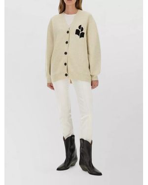 Isabel Marant Norton Knit Cardigan Long Sleeve Design - Natural
