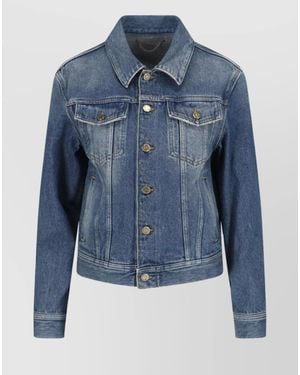Golden Goose Denim Slim-Fit Cropped Jacket - Blue