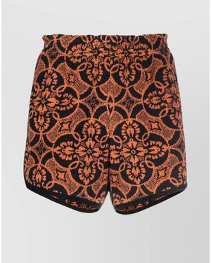 Marine Serre Cotton Graphic-Print Track Shorts - White