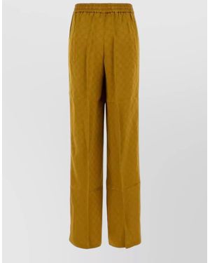 Gucci Jacquard Wide Leg Jogger Trousers Textured - Yellow