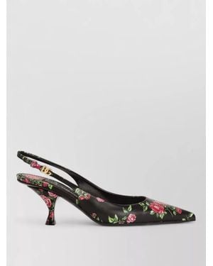 Dolce & Gabbana Lollo Slingback Pumps Floral Kitten Heel - Multicolor