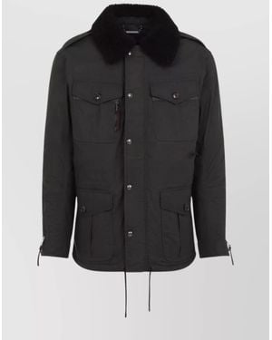 Ralph Lauren Field Jacket Shearling Collar - Black
