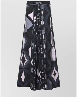 PUCCI Wide-Leg Flared Silk Trousers - Multicolour