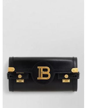 Balmain B-Buzz Leather Clutch Bag - Black