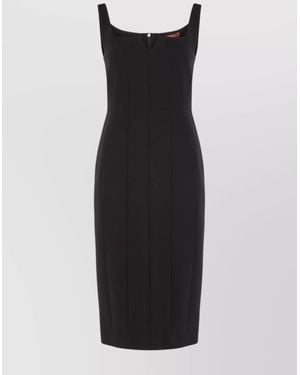 【Max Mara】BALDI MIDI CADY DRESS Max Mara Baldi Midi Cady Dress in Black | Lyst