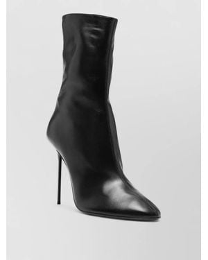 Paris Texas Lidia Pointed Toe Leather Ankle Boots - Black