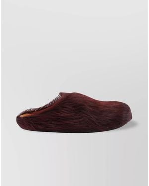 Marni Calf Hair Fussbett Mules - Brown