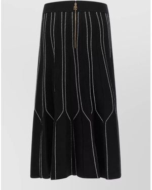 Elisabetta Franchi Pleated Knit Skirt - Black