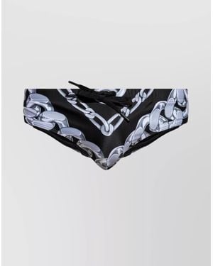 Versace Chain Print Mid-Rise Elasticated Drawstring Beachwear - Multicolor