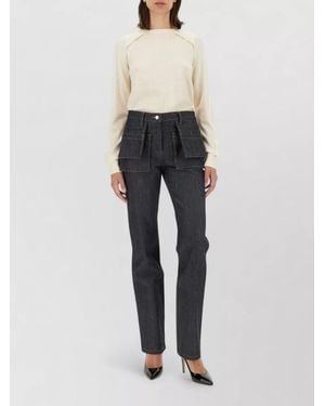 Helmut Lang Wool Silk Jersey Top Long Sleeves - Multicolor