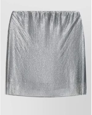 Versace Metallic Fiber Knee-Length Skirt - Gray