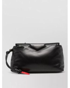 Givenchy Antigona Lamb Leather Clutch Bag - Black