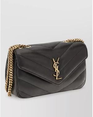 Saint Laurent Na Lamb Leather Clutch Bag - Black
