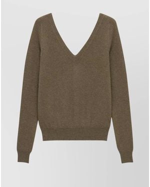 Saint Laurent Cashmere V-Neck Jumper - Green