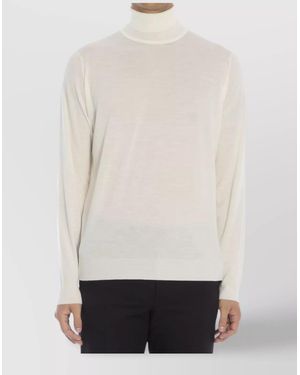 John Smedley Merino Wool Ribbed Turtleneck Regular-Fit Jumper - White