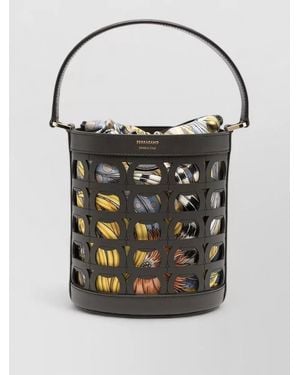 Ferragamo Gancini Mini Bucket Bag Top Handle - Grey