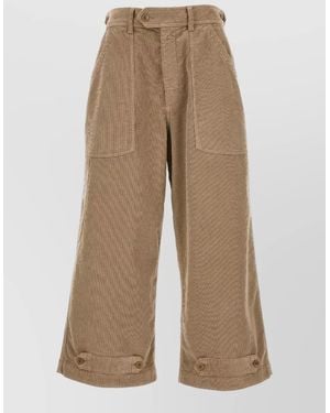 Cellar Door Corduroy Wide-Leg Pants - Natural
