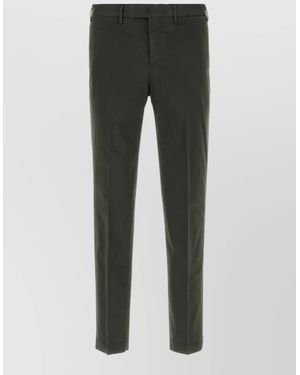 PT Torino Stretch Cotton Trousers Tailored Design Belt Loops - Grey