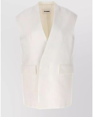 Jil Sander Oversized Tailored Vest - White
