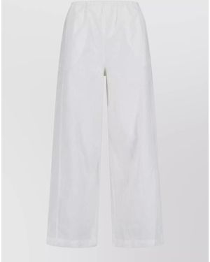 GIMAGUAS Straight Leg Pants Side Pocket Design - White