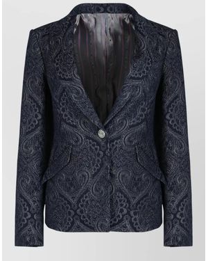 Etro Denim Jacquard Blazer - Blue