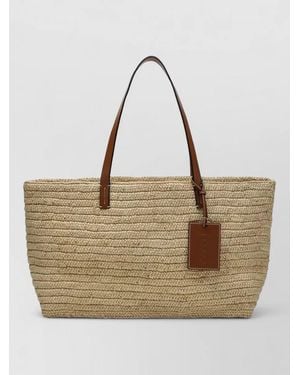 Manebí Tote Bag Dual Handles Leather Accents - Natural