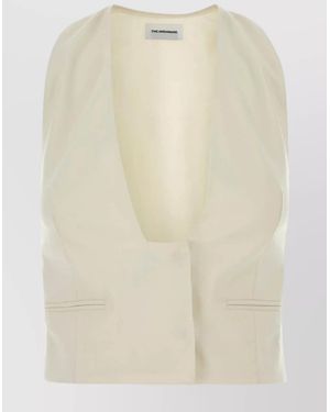 ANDAMANE Stretch Gabardine Vest - Natural