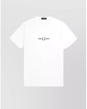 Fred Perry Crew Neck Short Sleeve T-Shirt Design - White