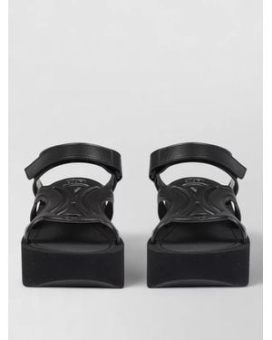 Celine Leather Sunny Slides - Black