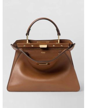 Fendi Peekaboo Top Handle Tote Hardware - Brown