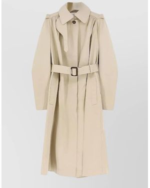 McQueen Cotton Puff-Sleeve Trench Coat - Natural