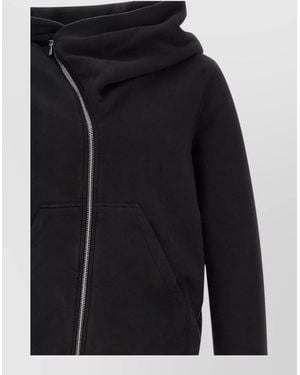 Rick Owens Mountain Cropped Hooded Jacket Casual Style - Black