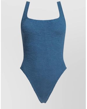 Hunza G Square-Neck One-Piece Swimsuit - Blue