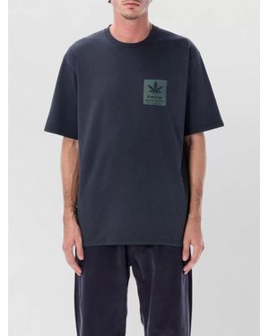 Gramicci Hemp T-Shirt Crew Neck Graphic Back - Blue