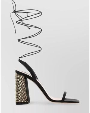 Miu Miu Satin Sandals - White