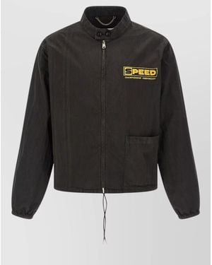 Maison Margiela Sport Jacket Chain Collar Graphic Back - Black