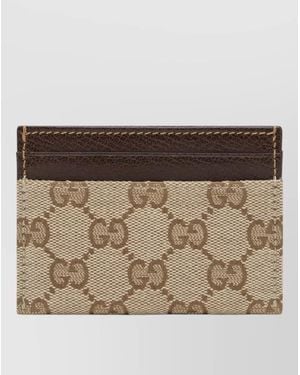 Gucci Gg Canvas Cardholder - Brown
