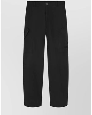 Versace Cotton Mid-Rise Straight-Leg Embroidered Pants - Black