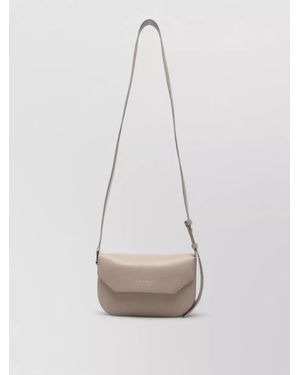 Emporio Armani Leather Crossbody Bag Adjustable Strap - White