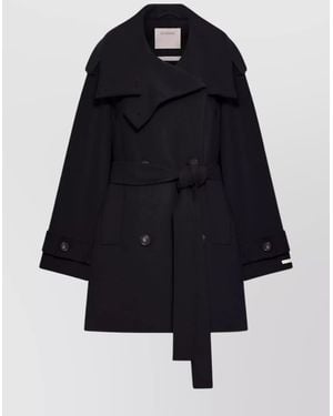 Sportmax Wool Short Trench Coat - Blue