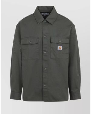 Carhartt Cotton Long-Sleeve Shirt Jacket - Grey
