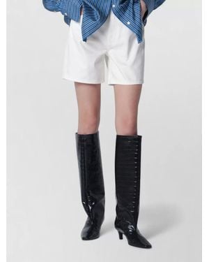 Anine Bing Denim Knee-Length Shorts - White