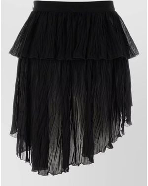 Blumarine Asymmetric Crepe Mini Skirt - Black