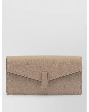 Valextra Iside Clutch Bag Chain Strap Detail - Natural