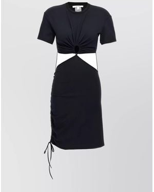 Nensi Dojaka Cotton Cutout Mini Dress - Blue