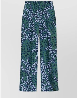 Lanvin Silk Wide-Leg Trousers - Blue